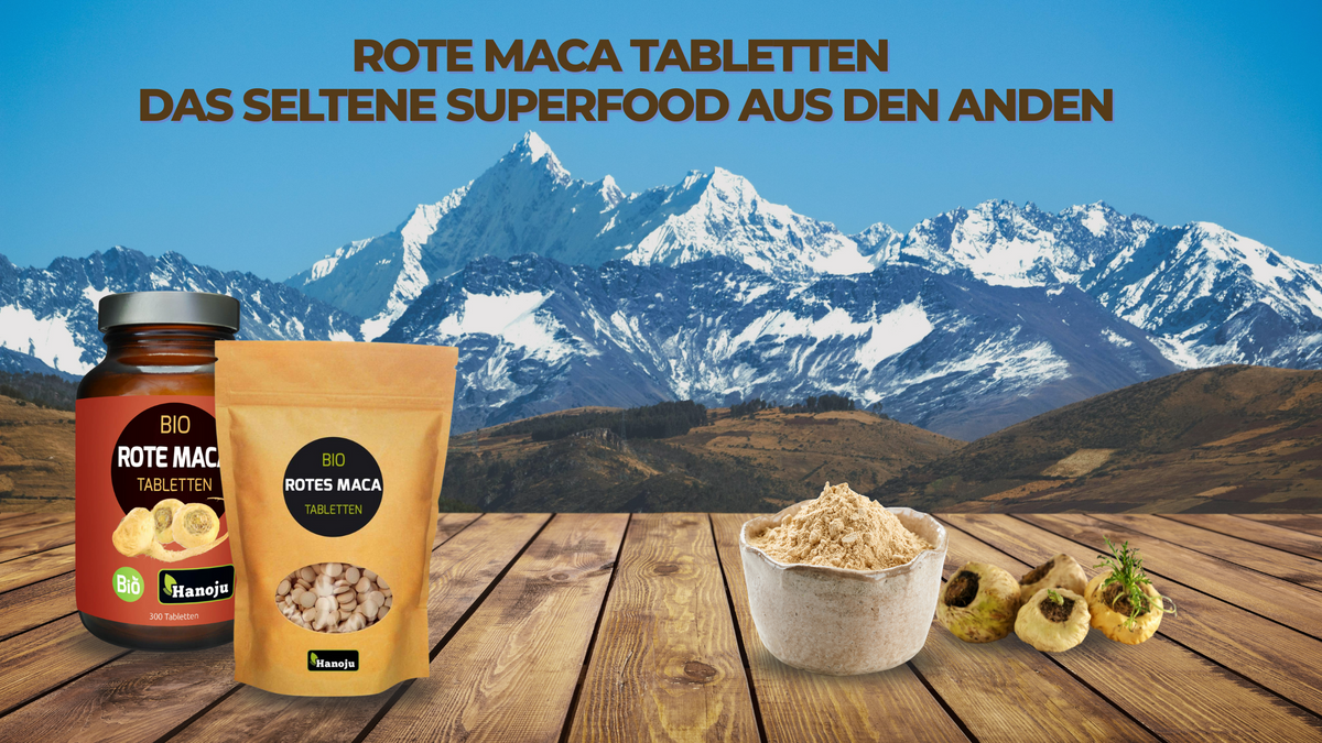 Bio Rote Maca Tabletten 500 mg | Hanoju Superfoods